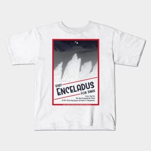 Enceladus Space Poster Kids T-Shirt